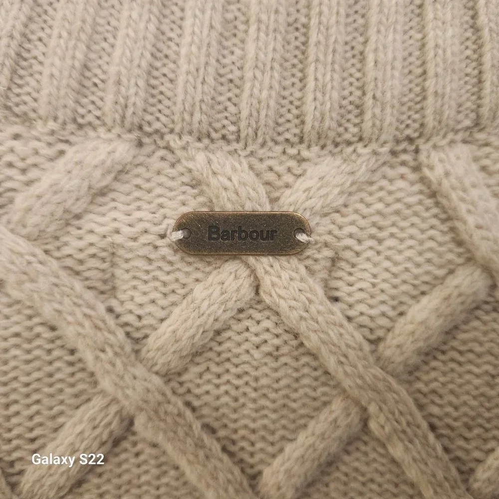 Barbour Daffodil Knit Crew Neck Sweater Oatmeal Cream Women's Size: 6 WORN 2x - Picture 9 of 9